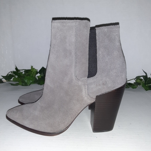 All Saints Senta Chelsea Suede Mink Gray Bootie - Picture 8 of 16